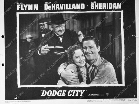 ad slick Olivia de Havilland Errol Flynn film Dodge City 7541-03