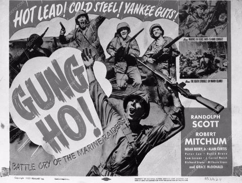 ad slick Randolph Scott film Gung Ho! 7763a-35