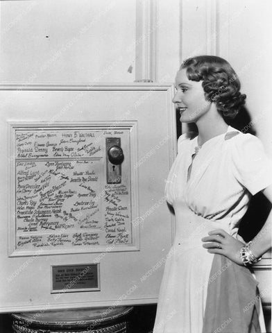 Madge Evans and her autographed door from MGM commisary & stars 7855-30