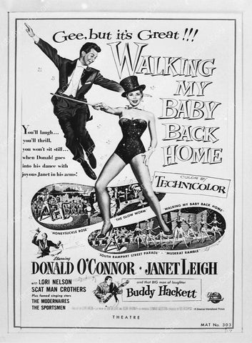 ad slick Donald O'Connor Janet Leigh film Walking My Baby Back Home 7975-01