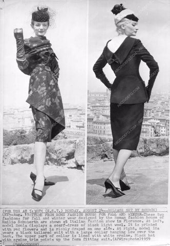 1959 latest fashions from Rome Emilio Schuberth show in Florence 81bx01-008