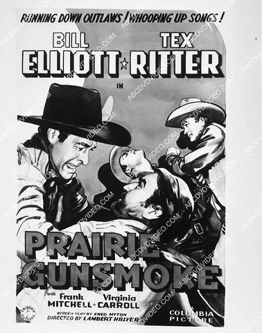 ad slick Bill Elliott Tex Ritter film Prairie Gunsmoke 8205-37