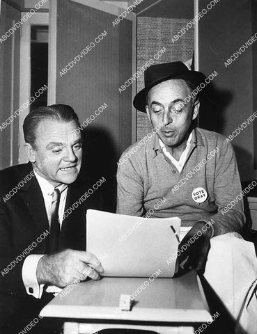 James Cagney w writer Charles Lederer go over the script film Never Steal Anything Small 8244-18