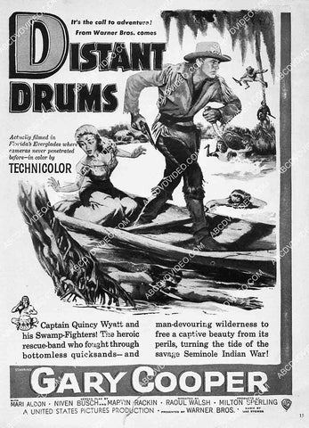 ad slick Gary Cooper film Distant Drums 8244-37