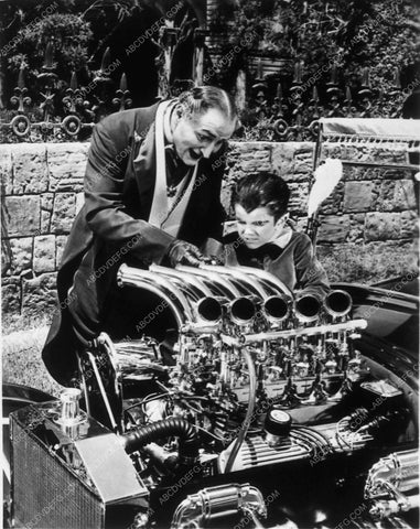 Al Lewis Butch Patrick check out George Barris Munster-Mobile engine 8662-22