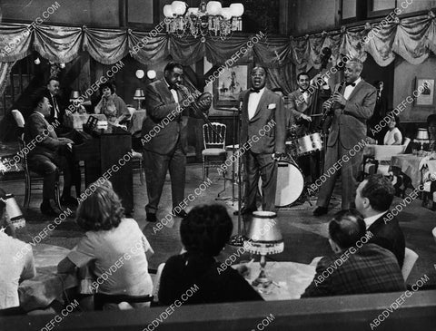 Louis Armstrong and the band film When the Boys Meet the Girls 8668-17