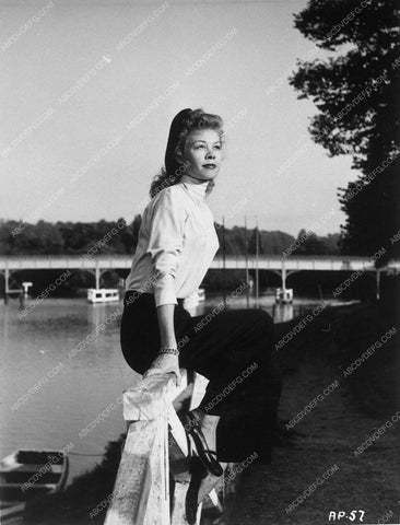 candid Vera-Ellen sitting on the fence 8705-16