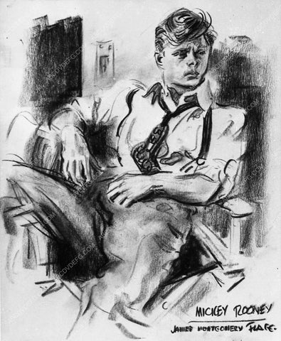 sketch of Mickey Rooney by James Montgomery Flagg 8898-18