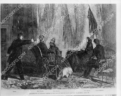 John Wilkes Booth assassination Abraham Lincoln as depicted in newspaper 8B11-793