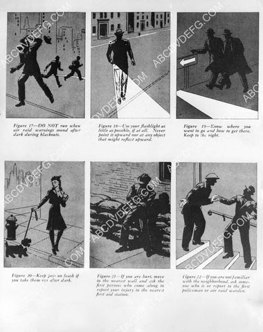 WWII civilian defense how to act in a blackout for war effort 8B11-822
