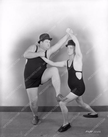 Stan Laurel Oliver Hardy wrestling in swimwear 8b03-488