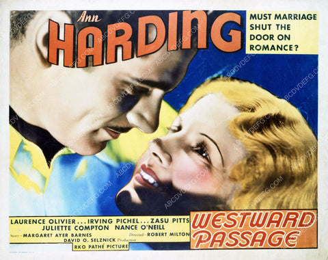 Laurence Olivier Ann Harding film Westward Passage 8b4-150