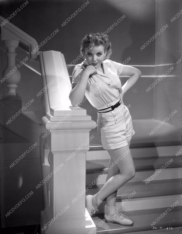 cute Ida Lupino in shorts ready for tennis film One Rainy Afternoon 8b4-348