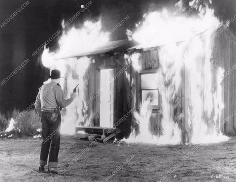 barn burning action in Tim McCoy film Silent Men 8b6-213