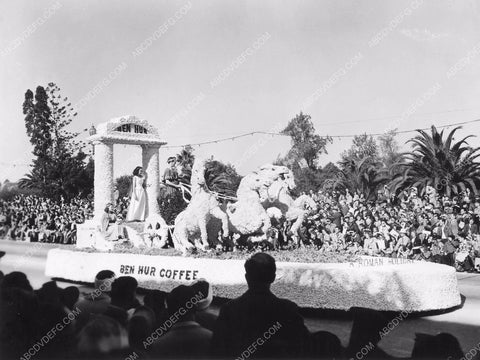 Pasadena Tourn of Roses Parade Ben-Hur Coffee chariot race sequence 8b6-700