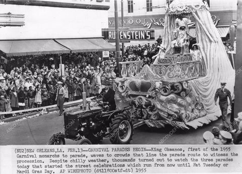 1955 historic New Orleans Mardi Gras King Okeanos float 8b6-864