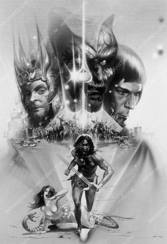 poster art no fonts added sci-fi- fantasy film The Sword & The Sorcerer 9512-22