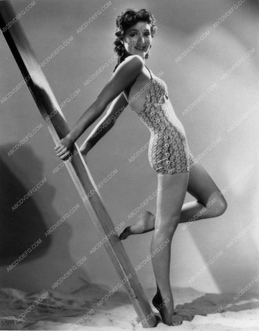 Jean Parker leggy swimsuit and surfboard cheesecake pose 9517-08