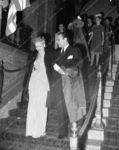 1941 Oscars Betty Grable George Raft arriving at Academy Awards aa1941-23</br>Los Angeles Newspaper press pit reprints from original 4x5 negatives for Academy Awards.