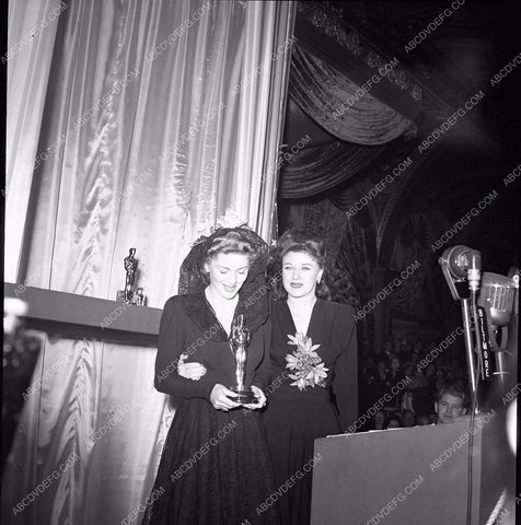 1941 Oscars Ginger Rogers Joan Fontainee Academy Awards aa1941-33</br>Los Angeles Newspaper press pit reprints from original 4x5 negatives for Academy Awards.