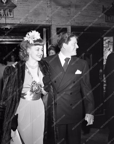 1943 Oscars Anne Shirley Michael O'Shea arriving Academy Awards aa1943-26</br>Los Angeles Newspaper press pit reprints from original 4x5 negatives for Academy Awards.