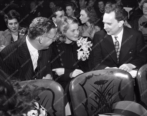 1944 Oscars David O. Selznick Ingrid Bergman Academy Awards aa1944-11</br>Los Angeles Newspaper press pit reprints from original 4x5 negatives for Academy Awards.