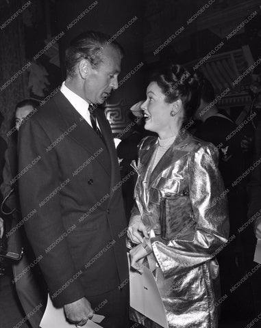 1944 Oscars Gary Cooper Gene Tierney at Academy Awards aa1944-22</br>Los Angeles Newspaper press pit reprints from original 4x5 negatives for Academy Awards.