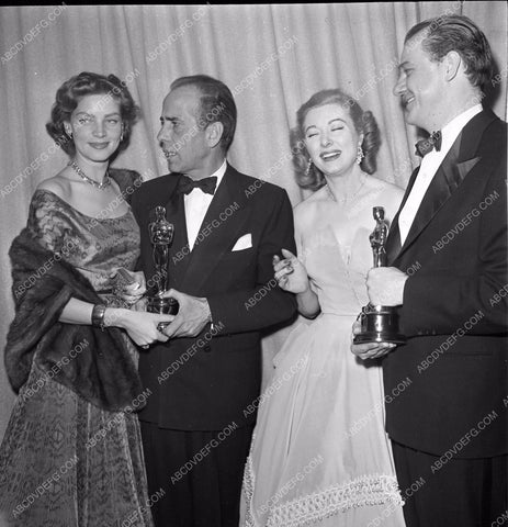 1951 Oscars Humphrey Bogart Lauren Bacall Greer Garson Karl Malden aa1945-18</br>Los Angeles Newspaper press pit reprints from original 4x5 negatives for Academy Awards.