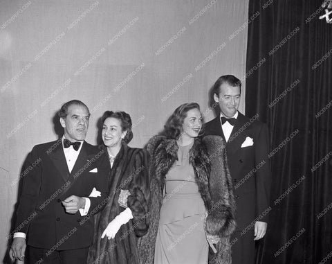 1946 Oscars Frank Capra James Stewart and wives Academy Awards aa1946-05</br>Los Angeles Newspaper press pit reprints from original 4x5 negatives for Academy Awards.