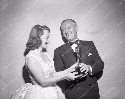 1947 Oscars Olivia de Havilland Ronald Colman Academy Awards aa1947-08</br>Los Angeles Newspaper press pit reprints from original 4x5 negatives for Academy Awards.