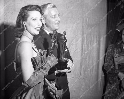 1947 Oscars Loretta Young Ronald Colman Academy Awards aa1947-09</br>Los Angeles Newspaper press pit reprints from original 4x5 negatives for Academy Awards.