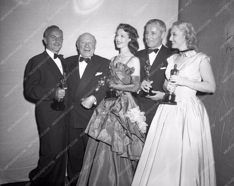 1947 Oscars Darryl zanuck Loretta Young Ronald Colman Celeste Holm aa1947-28</br>Los Angeles Newspaper press pit reprints from original 4x5 negatives for Academy Awards.