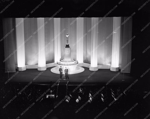 1947 Oscars stage shot of ceremonies Academy Awards aa1947-32</br>Los Angeles Newspaper press pit reprints from original 4x5 negatives for Academy Awards.