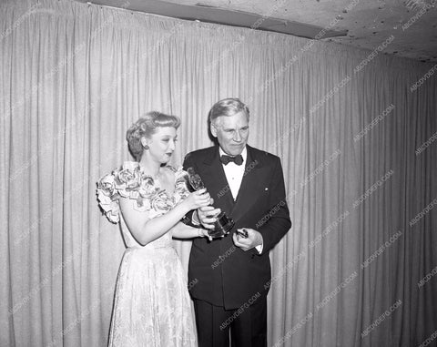 1948 Oscars Celeste Holm John Huston Academy Awards aa1948-19</br>Los Angeles Newspaper press pit reprints from original 4x5 negatives for Academy Awards.