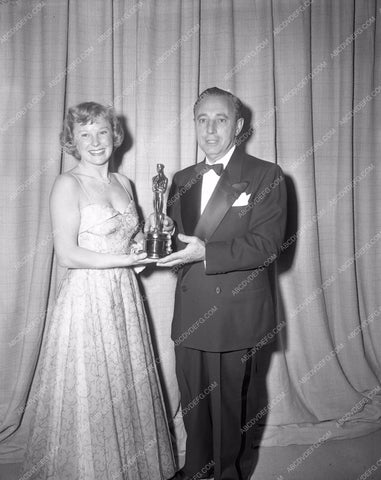 1949 Oscars June Allyson presenting cinematography Academy Award aa1949-22</br>Los Angeles Newspaper press pit reprints from original 4x5 negatives for Academy Awards.