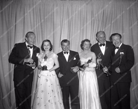 1949 Oscars Joseph Mankiewicz and big winners Academy Awards aa1949-37</br>Los Angeles Newspaper press pit reprints from original 4x5 negatives for Academy Awards.