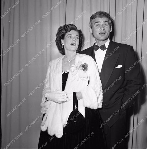 1949 Oscars Jeff Chandler and date at Academy Awards aa1949-58</br>Los Angeles Newspaper press pit reprints from original 4x5 negatives for Academy Awards.