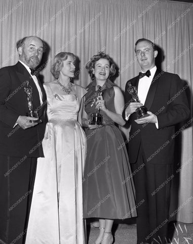 1951 Oscars Kim Hunter and others Academy Awards statues aa1951-05</br>Los Angeles Newspaper press pit reprints from original 4x5 negatives for Academy Awards.