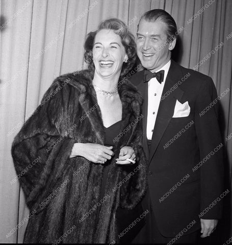 1951 Oscars James Stewart and wife Gloria Academy Awards aa1951-55</br>Los Angeles Newspaper press pit reprints from original 4x5 negatives for Academy Awards.