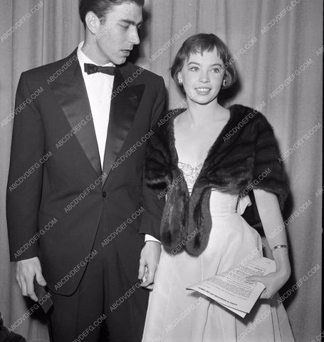 1951 Oscars Leslie Caron and date Academy Awards aa1951-56</br>Los Angeles Newspaper press pit reprints from original 4x5 negatives for Academy Awards.