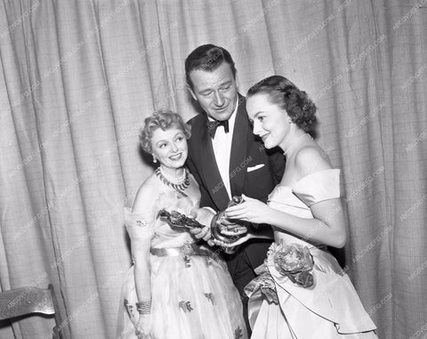 1952 Oscars Janet Gaynor John Wayne Olivia de Havilland Academy Awards aa1952-21</br>Los Angeles Newspaper press pit reprints from original 4x5 negatives for Academy Awards.