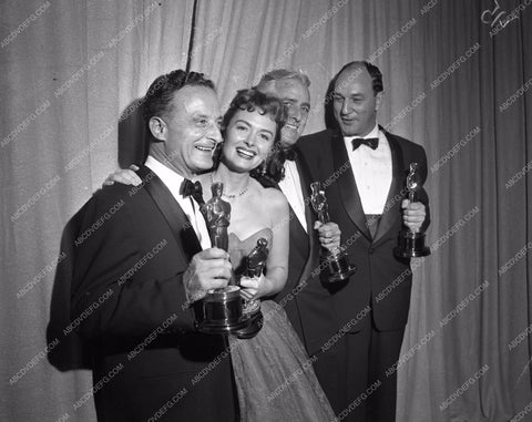 1953 Oscars Fred Zinneman Donna Reed Buddy Adler Academy Award aa1953-25</br>Los Angeles Newspaper press pit reprints from original 4x5 negatives for Academy Awards.