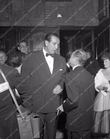 1954 Oscars Darryl F. Zanuck Mike Mazurki candid Academy Awards aa1954-18</br>Los Angeles Newspaper press pit reprints from original 4x5 negatives for Academy Awards.