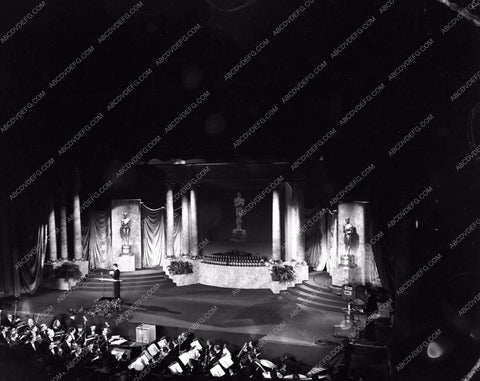 1954 Oscars stage at open ceremonies Academy Awards aa1954-19</br>Los Angeles Newspaper press pit reprints from original 4x5 negatives for Academy Awards.