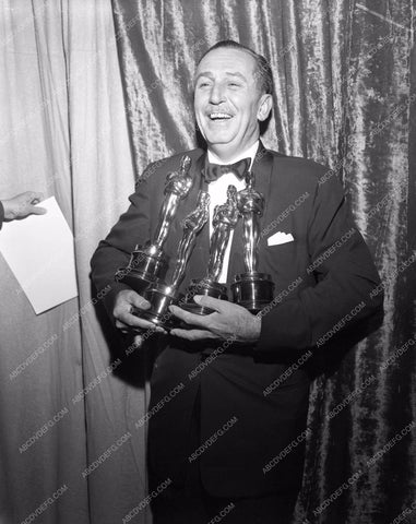 1954 Oscars Walt Disney and a bunch of Academy Awards aa1954-23</br>Los Angeles Newspaper press pit reprints from original 4x5 negatives for Academy Awards.
