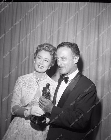 1954 Oscars Irene Dunne Fred Zinneman Academy Awards aa1954-25</br>Los Angeles Newspaper press pit reprints from original 4x5 negatives for Academy Awards.