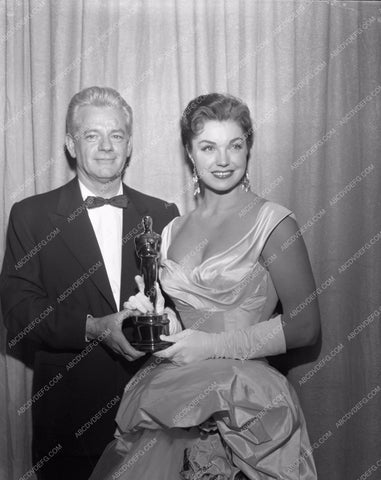 1954 Oscars Esther Williams and date Academy Awards aa1954-38</br>Los Angeles Newspaper press pit reprints from original 4x5 negatives for Academy Awards.