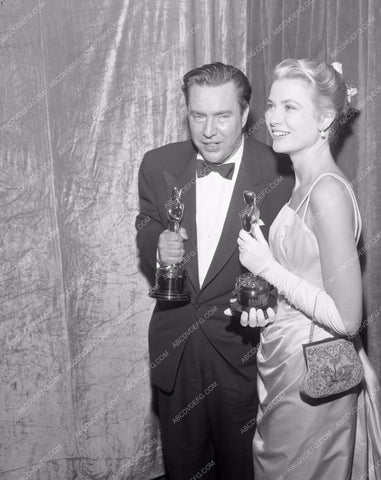 1954 Oscars Grace Kelly Edmond O'Brien Academy Awards aa1954-42</br>Los Angeles Newspaper press pit reprints from original 4x5 negatives for Academy Awards.