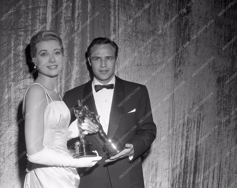 1954 Oscars Grace Kelly Marlon Brando Academy Awards aa1954-43</br>Los Angeles Newspaper press pit reprints from original 4x5 negatives for Academy Awards.