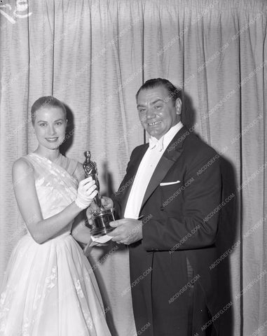 1954 Oscars Grace Kelly Ernest Borgnine Academy Awards aa1954-48</br>Los Angeles Newspaper press pit reprints from original 4x5 negatives for Academy Awards.